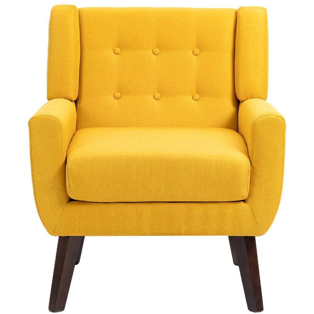 Uixe Yellow Upholstery Arm Chair (Set Of 1) T9KVOQVB_3TSAP