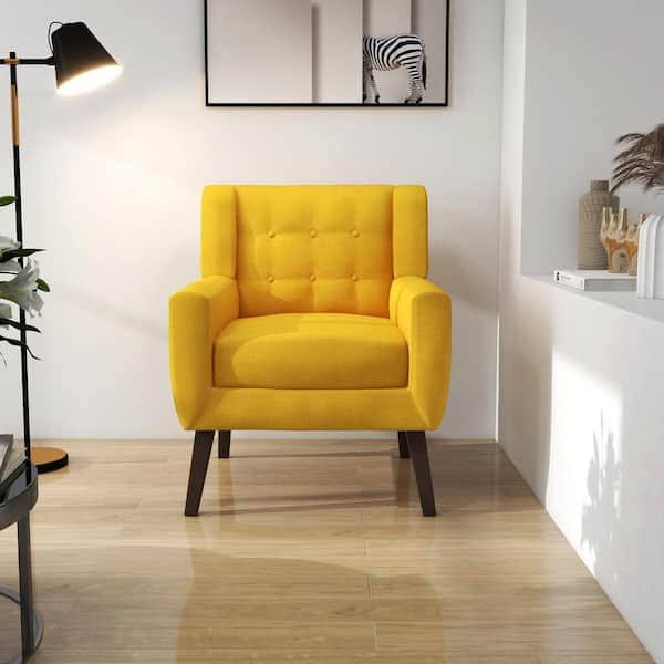 Uixe Yellow Upholstery Arm Chair (Set Of 1) T9KVOQVB_3TSAP