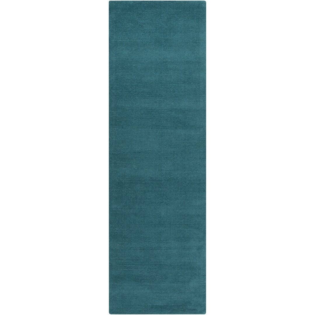 Naples Handwoven Wool Teal Area Rug Andover Mills Rug Size: Runner 2'6 X 8' JNE3VIHV_ZX4FD