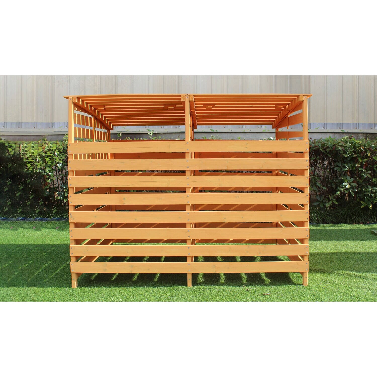Hanover 3 Ft. X 4.9 Ft. X 4 Ft. Wooden Trash And Recyclables Bin Storage Shed, ARTDEPHJ_OLE5R