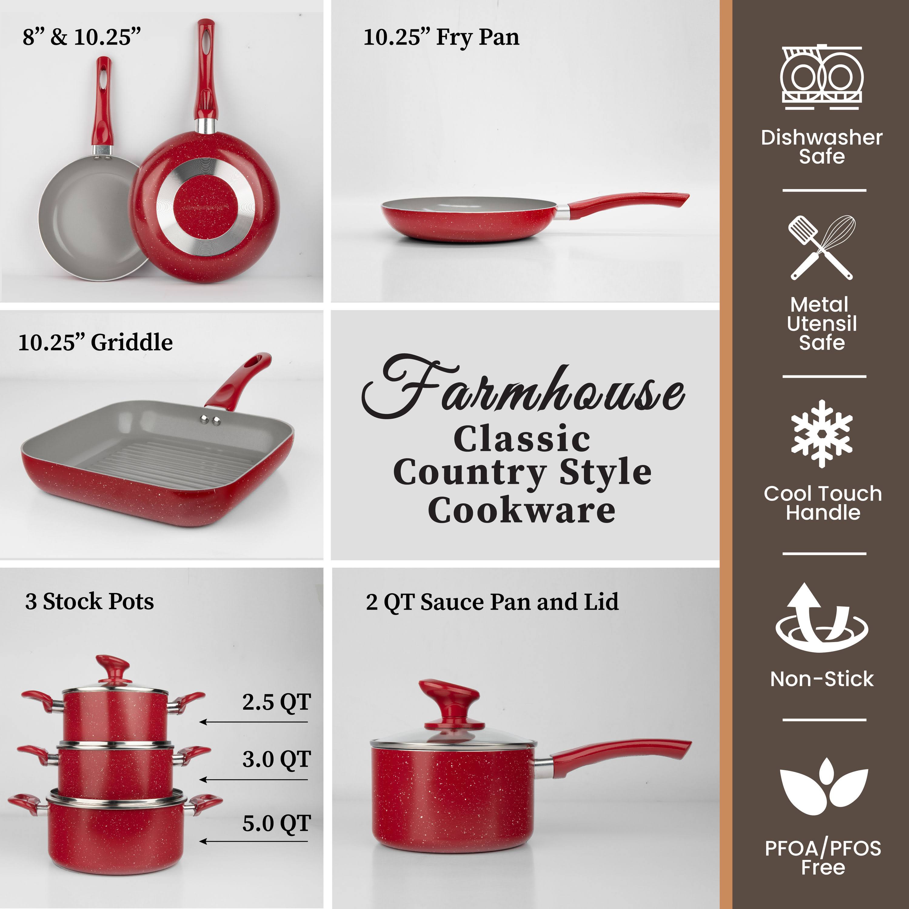 Granitestone Diamond Farmhouse 13 Pc. Nonstick Cookware Set, UZVY08VV_RH1KP
