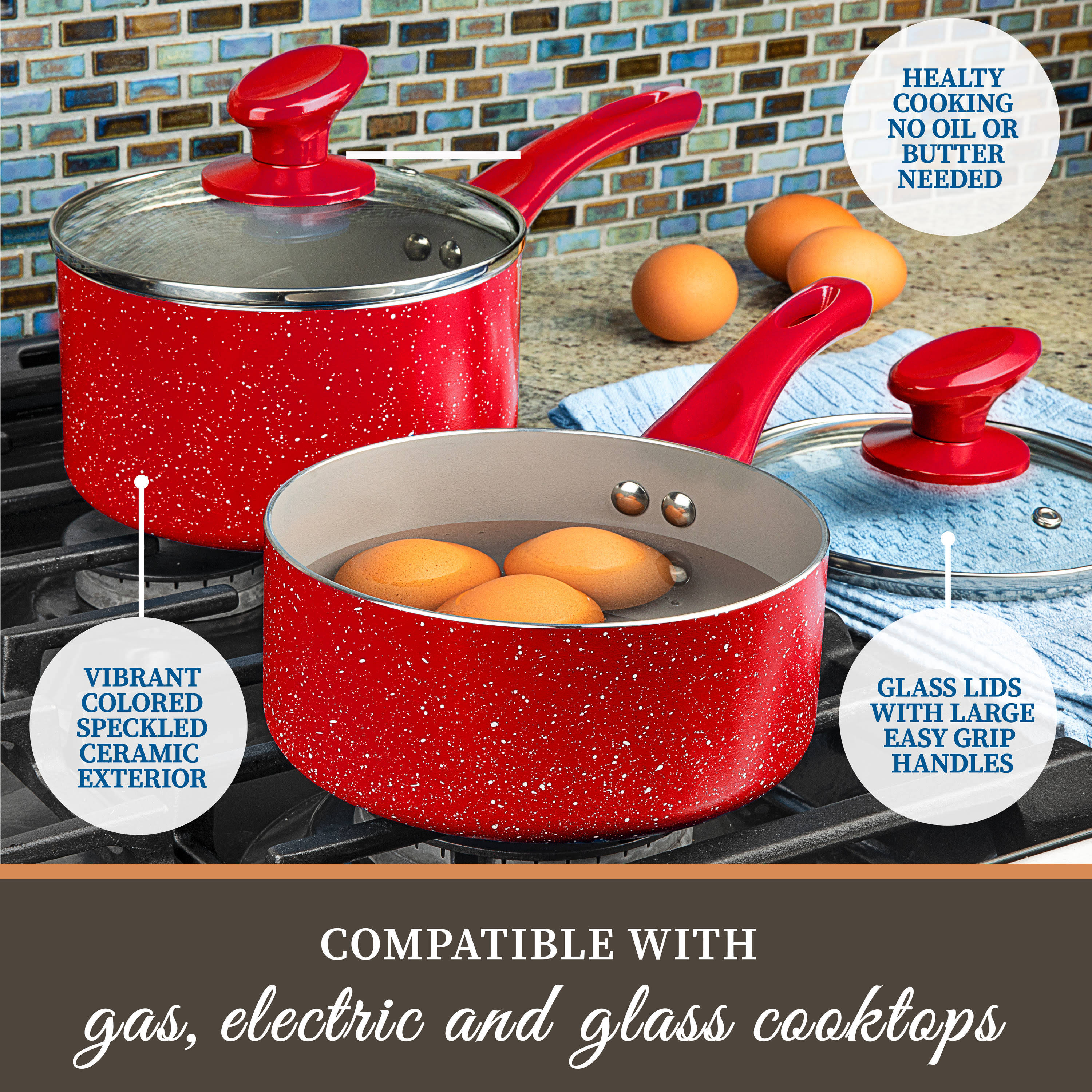 Granitestone Diamond Farmhouse 13 Pc. Nonstick Cookware Set, UZVY08VV_RH1KP