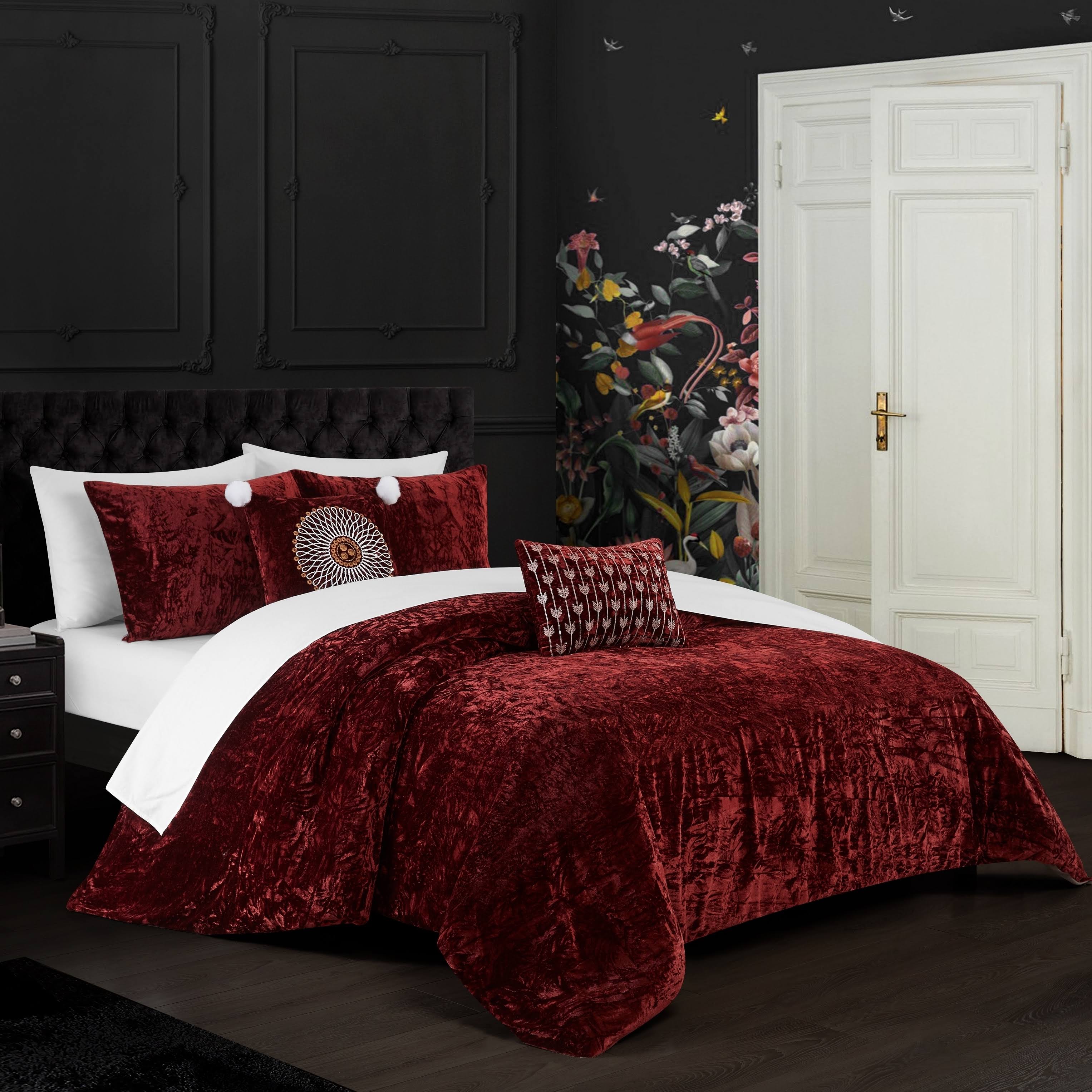 Chic Home Alianna 5 Piece Velvet Comforter Set Grey AGD3ZEJR_Q9BVN