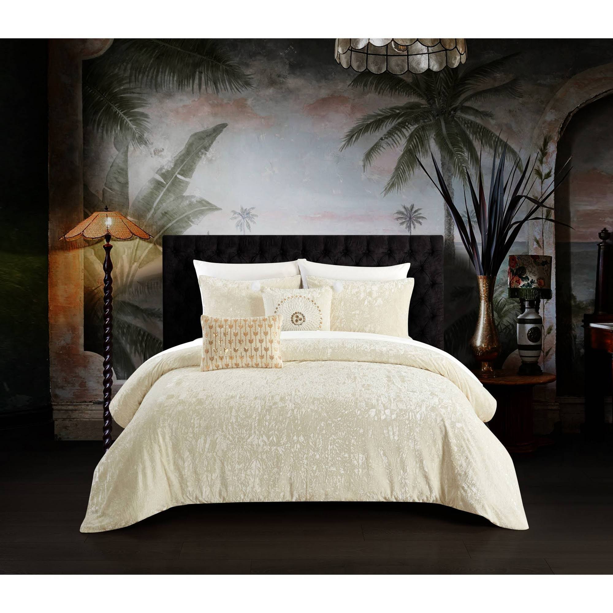 Chic Home Alianna 5 Piece Velvet Comforter Set Grey AGD3ZEJR_Q9BVN