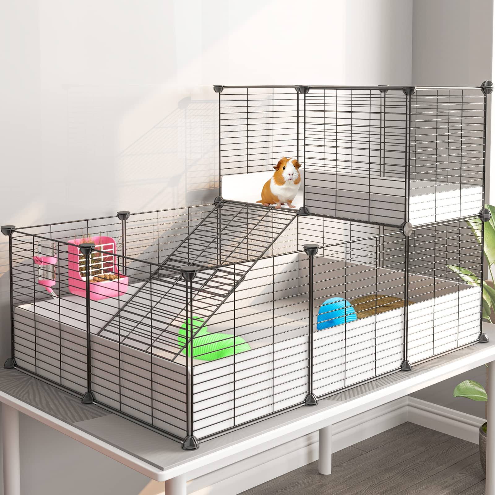 Eiiel Guinea Pig Cageindoor Habitat Cage With Waterproof Plastic Bottomplaypen For Small Pet Bunny Turtle 5GVSIQZ8_DOYHK