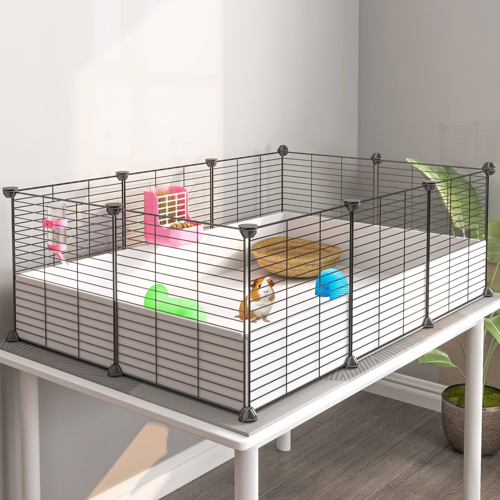 Eiiel Guinea Pig Cageindoor Habitat Cage With Waterproof Plastic Bottomplaypen For Small Pet Bunny Turtle 5GVSIQZ8_DOYHK