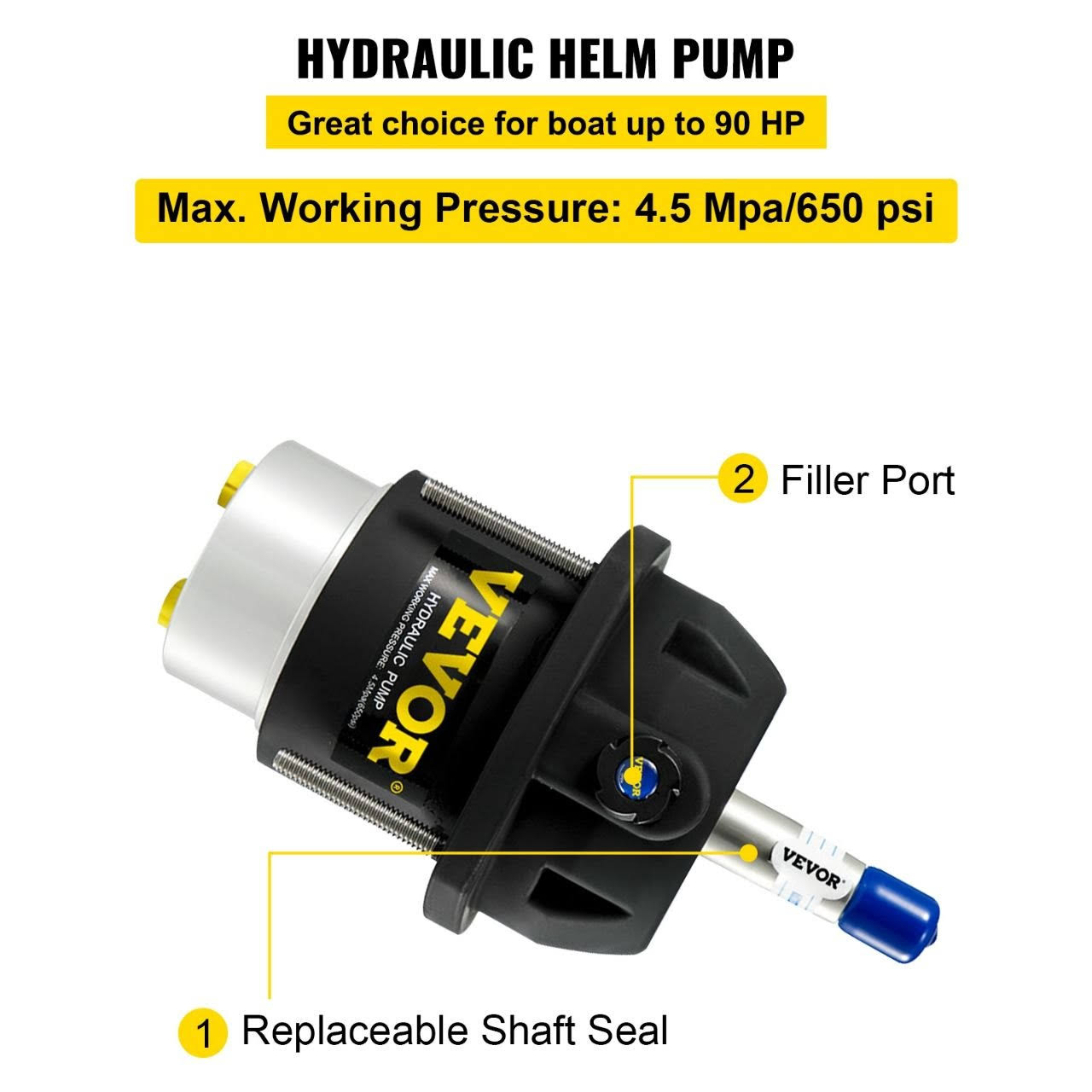 Vevor Hydraulic Steering Kit 90hp Hydraulic Outboard Steering Kit With Helm Pump Cylinder Marine Steering System QRX1UCQR_IDPTR
