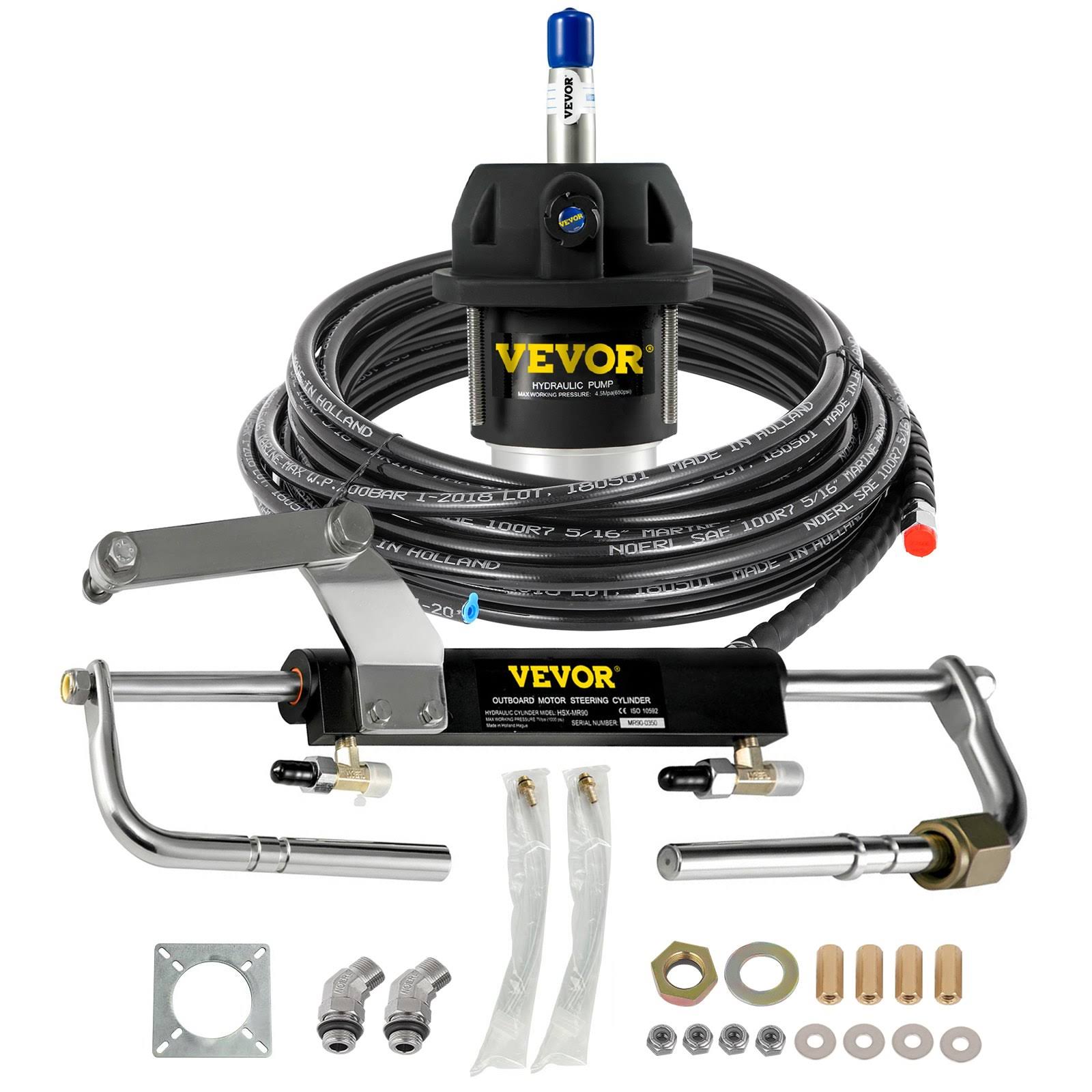 Vevor Hydraulic Steering Kit 90hp Hydraulic Outboard Steering Kit With Helm Pump Cylinder Marine Steering System QRX1UCQR_IDPTR
