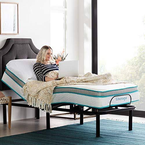 Linenspa Adjustable Bed Base - Motorized Head And Foot Incline - Quick And Easy Assembly – Twin BESCJDCT_USI2U