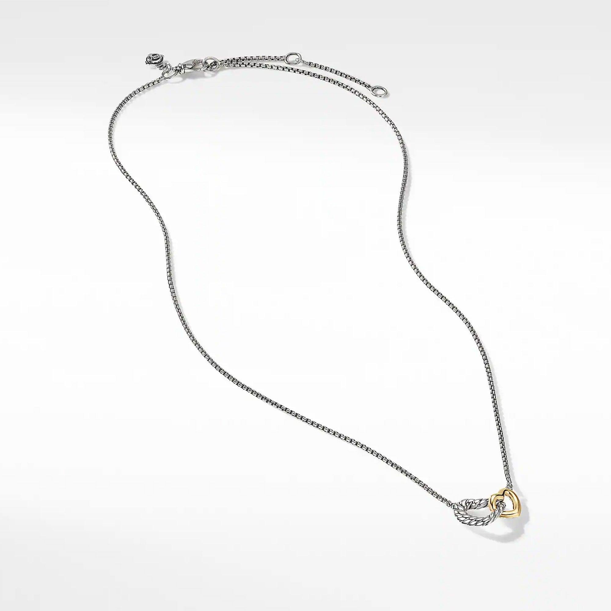 David Yurman Cable Collectibles Double Heart Necklace With 18k Yellow GDALUNXJ_BKUM7