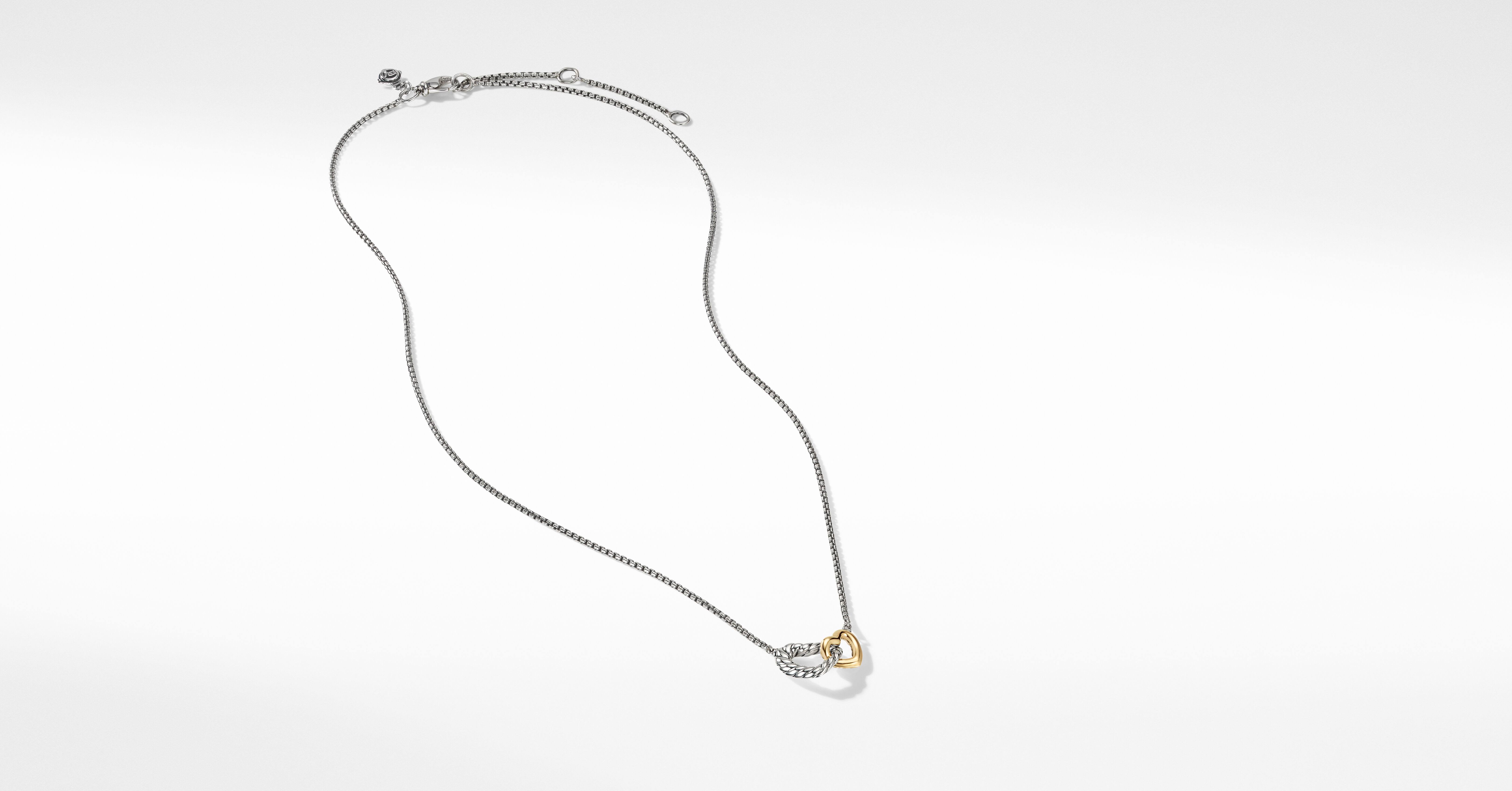 David Yurman Cable Collectibles Double Heart Necklace With 18k Yellow GDALUNXJ_BKUM7