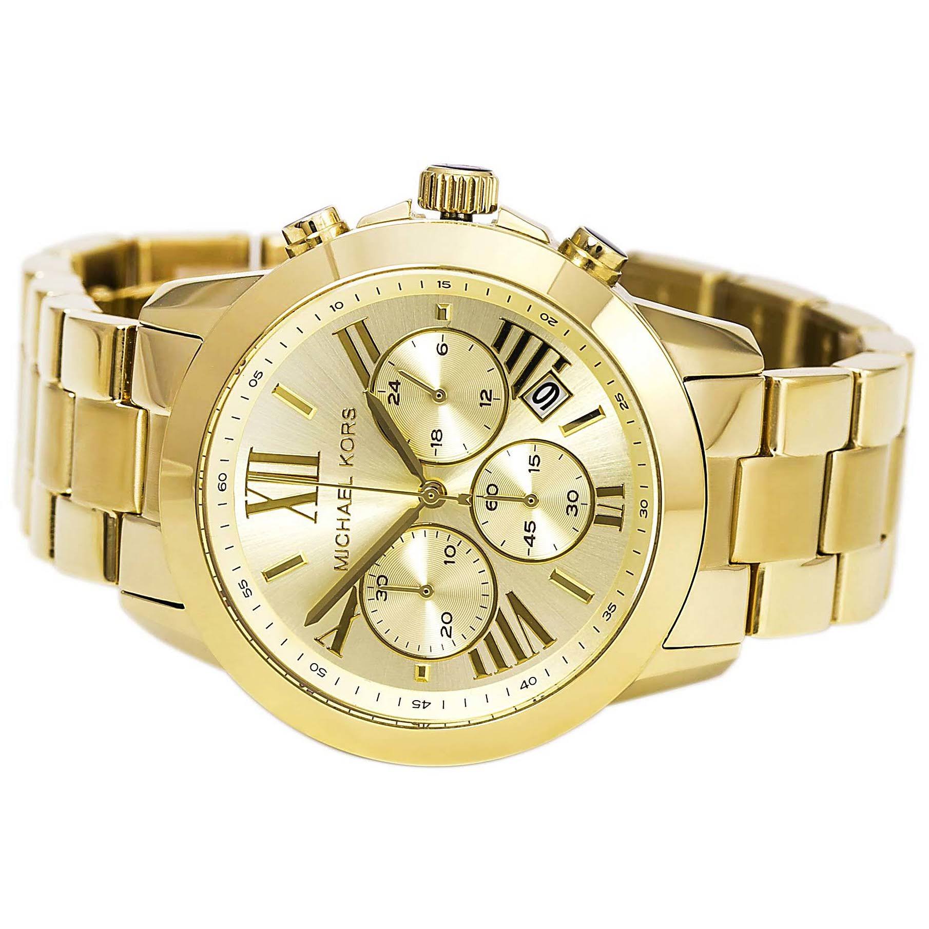 Michael Kors Oversized Bradshaw Gold-Tone Watch Gold One H8OGLVUS_EI8MF