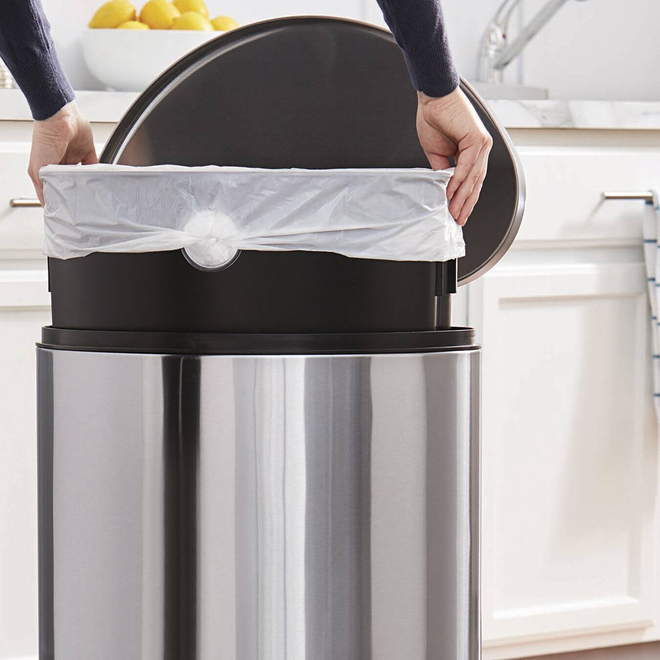 Better Homes & Gardens 14.5 Gal/54l Stainless Steel Semi-Round Kitchen Garbage YUQKJZV3_6JNWK