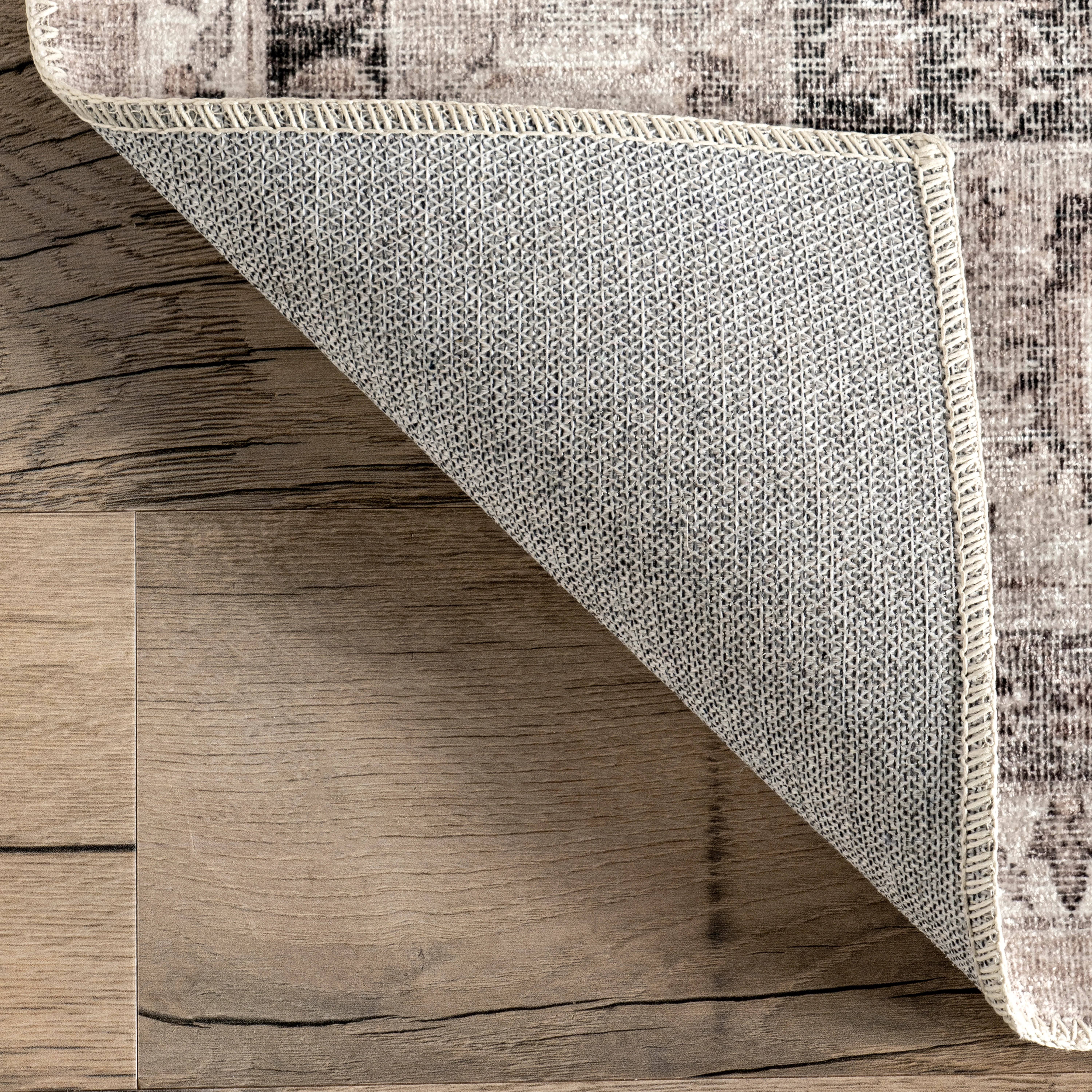 Nuloom Davi Faded Stain-Resistant Machine Washable Area Rug Taupe 5' X 8' TKZCLCIF_X76EA
