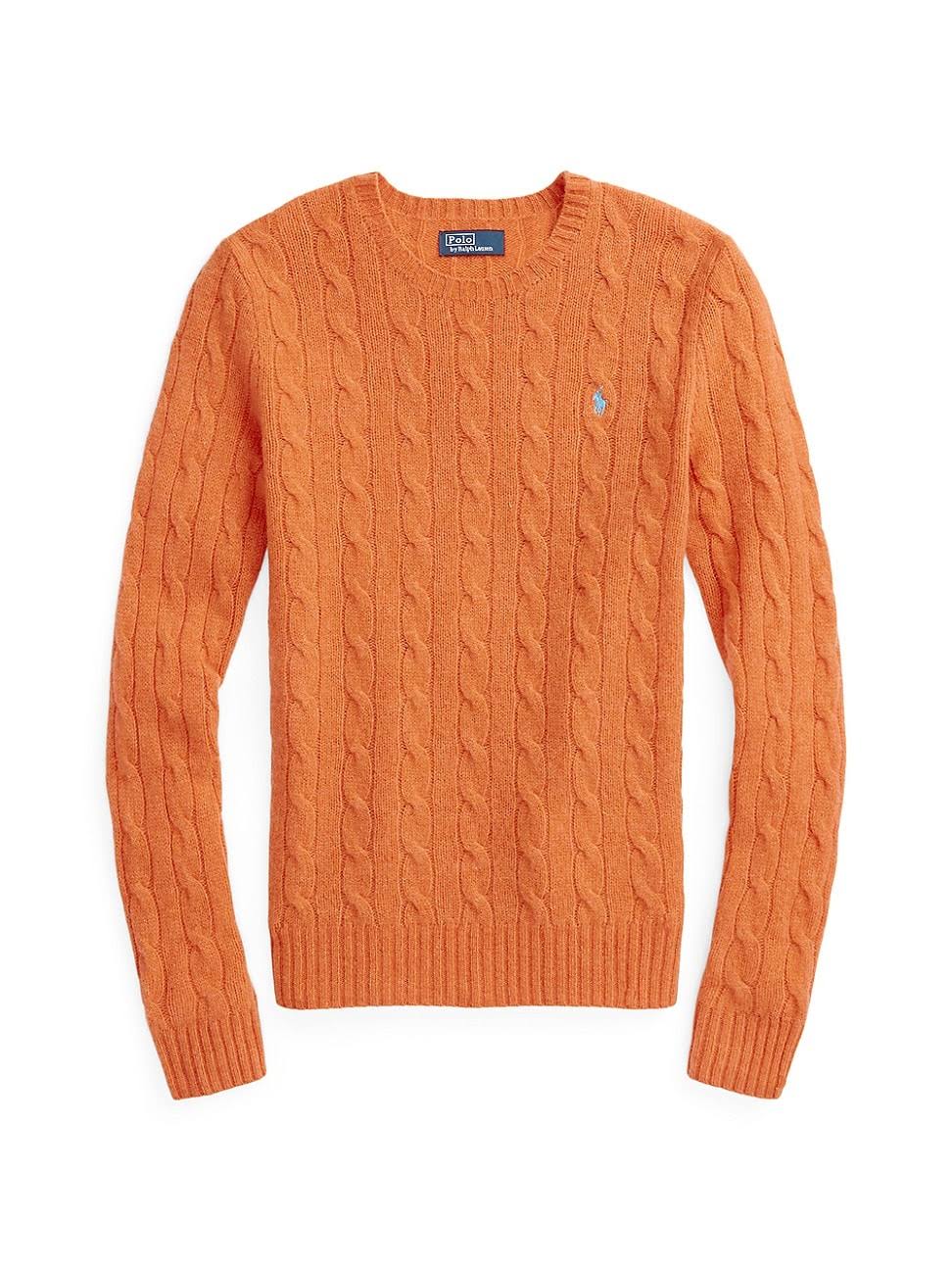 Polo Ralph Lauren Women's Julianna Cable-Knit Wool-Blend Sweater - Flannel Orange Melange - Size PXFIFNTL_5LUUE