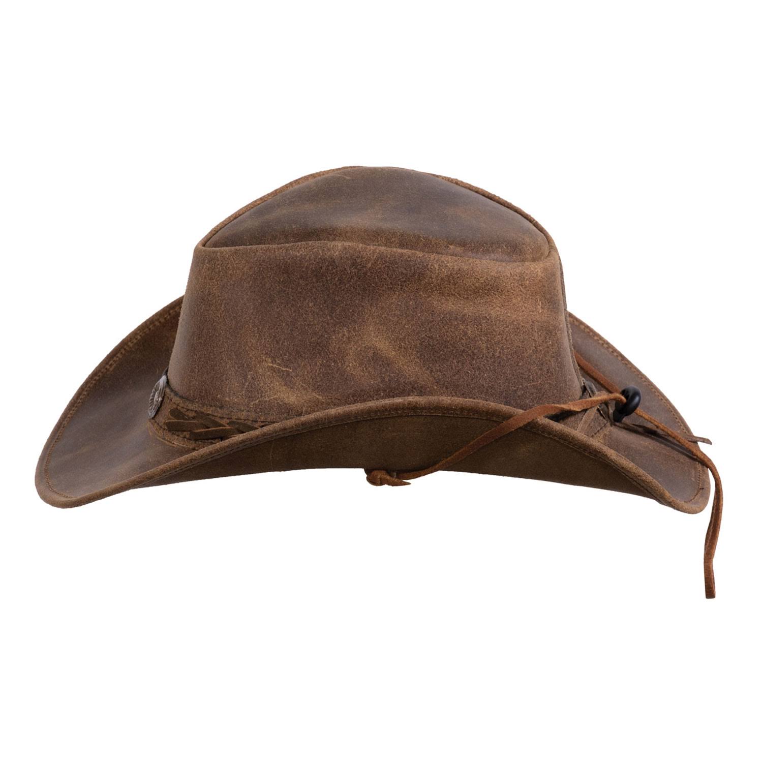 Outback Trading Ridge Brown Leather Hat (13011-Brn) VPSC5BSE_CR6OM