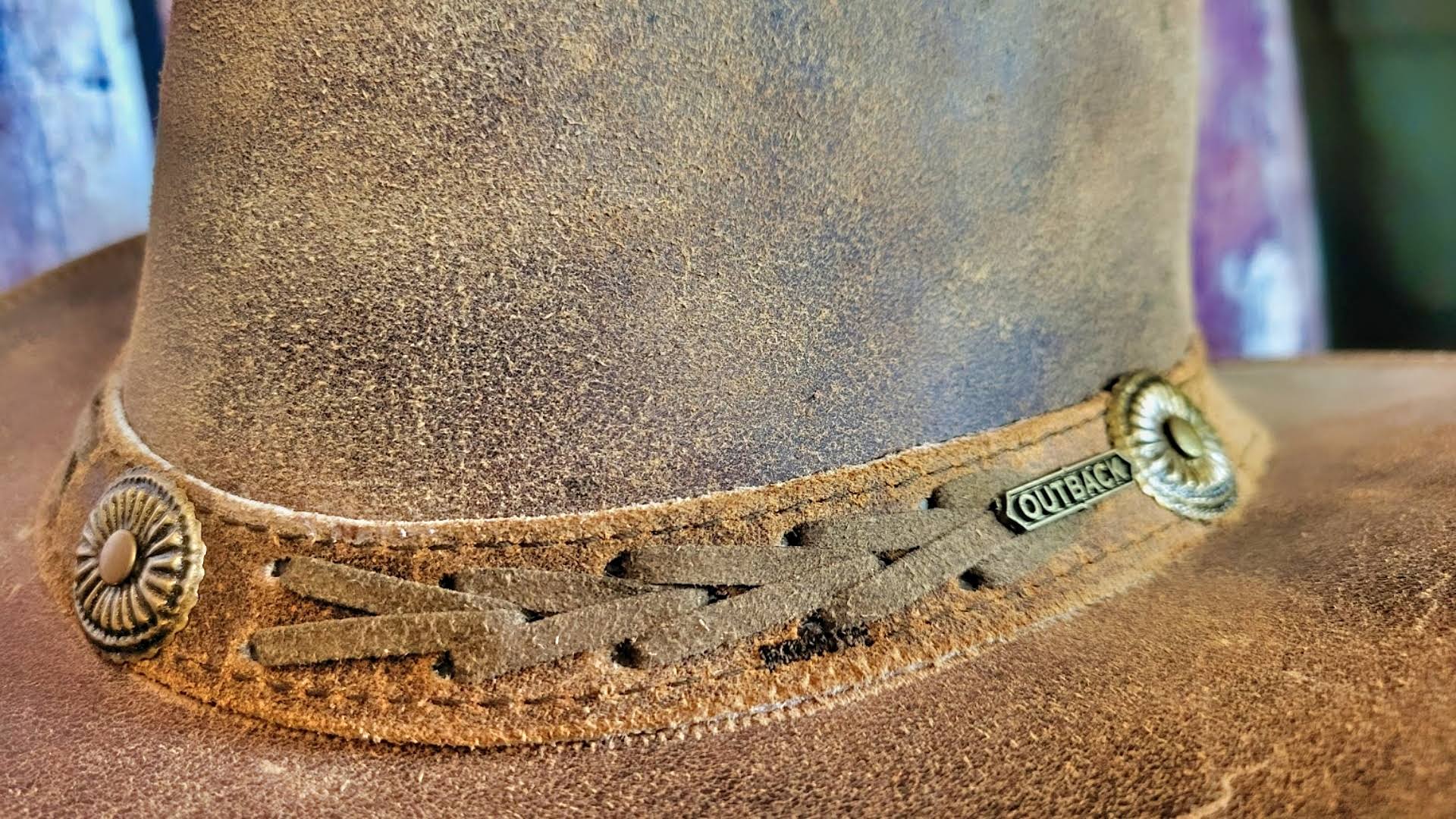 Outback Trading Ridge Brown Leather Hat (13011-Brn) VPSC5BSE_CR6OM