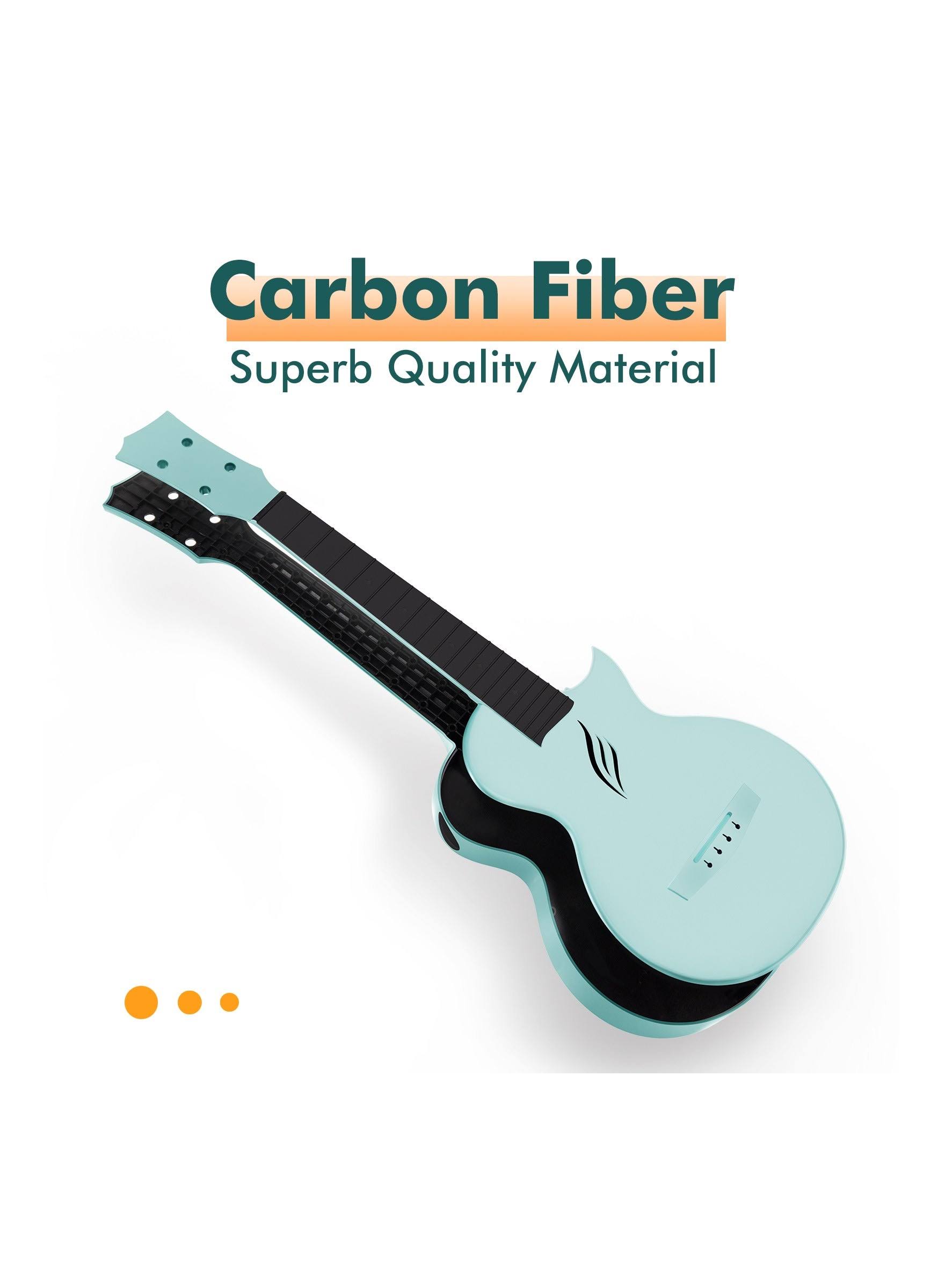 Enya Concert Ukulele Nova U 23?? Carbon Fiber Travel Ukulele With Beginner Kit Includes Online Lessons, Case, Strap, Capo And Strings (Blue) 1ZXEXMDG_G490N