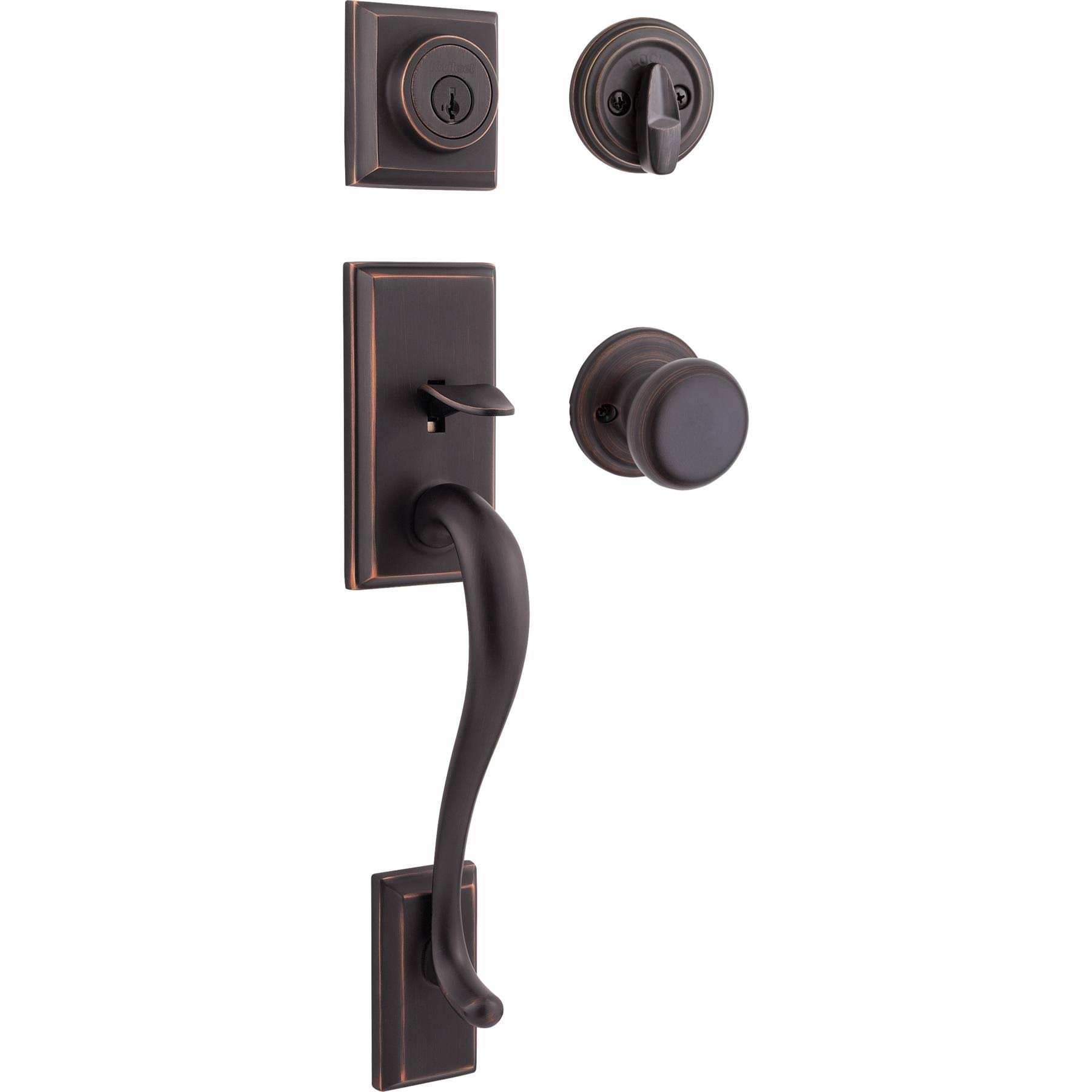 Kwikset Locks - Signature Hawthorne Smartkey Venetian Bronze Single-Lock Keyed Entry Door QSBKRCC7_STBQA
