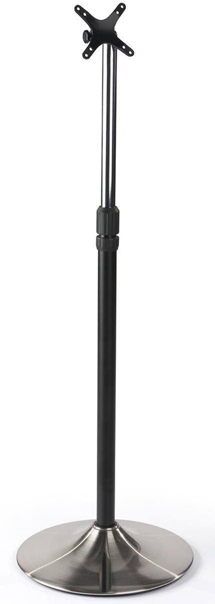 Displays2go Television Mount Pole With Round Base, Height Adjustable Pole, Steel Construction Black & Brushed Silver (Tvsvm1332b) HR5L2R0N_RUYKU