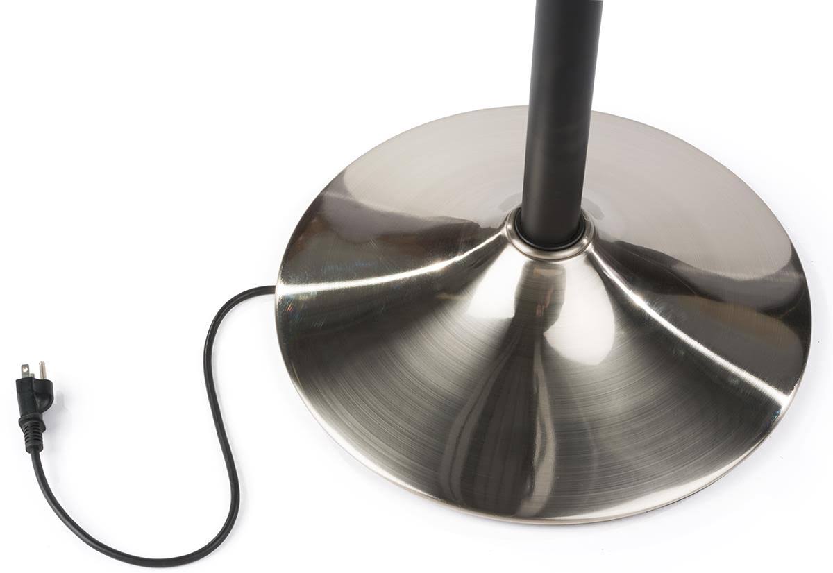 Displays2go Television Mount Pole With Round Base, Height Adjustable Pole, Steel Construction Black & Brushed Silver (Tvsvm1332b) HR5L2R0N_RUYKU