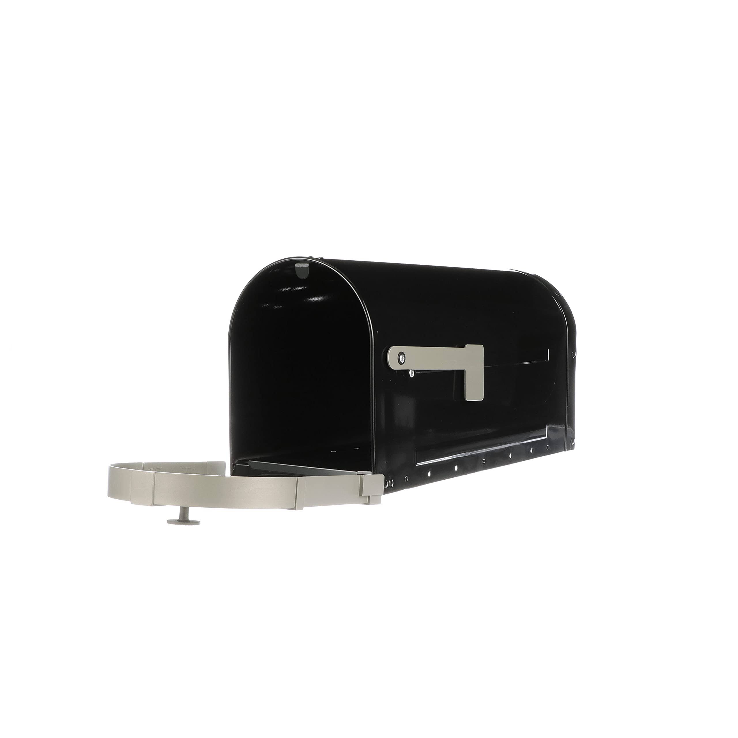 Brunswick Large, Steel, Post Mount Mailbox, Black With Brushed CPKK6OQ0_RNS5Q