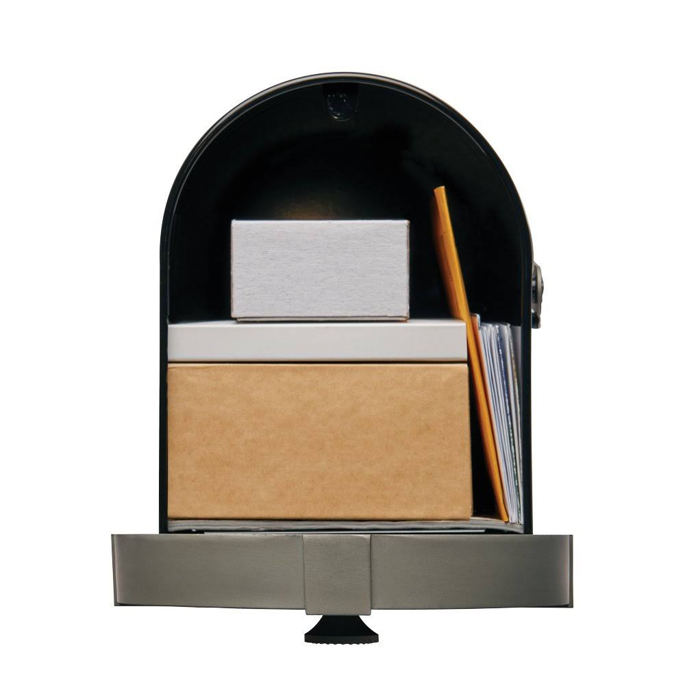 Brunswick Large, Steel, Post Mount Mailbox, Black With Brushed CPKK6OQ0_RNS5Q