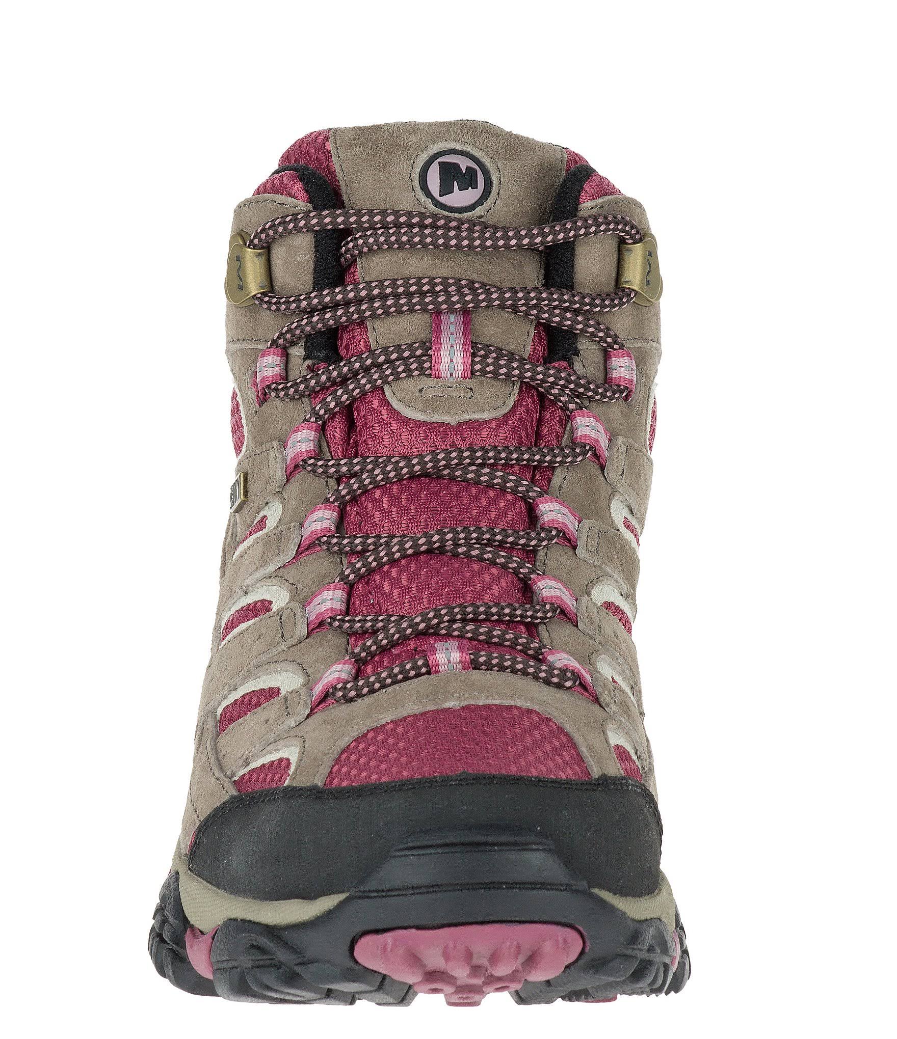 Merrell Women's Moab 2 Mid Waterproof Hiking Boot, Boulder/Blush, Z0GRDV2Y_1XIAB