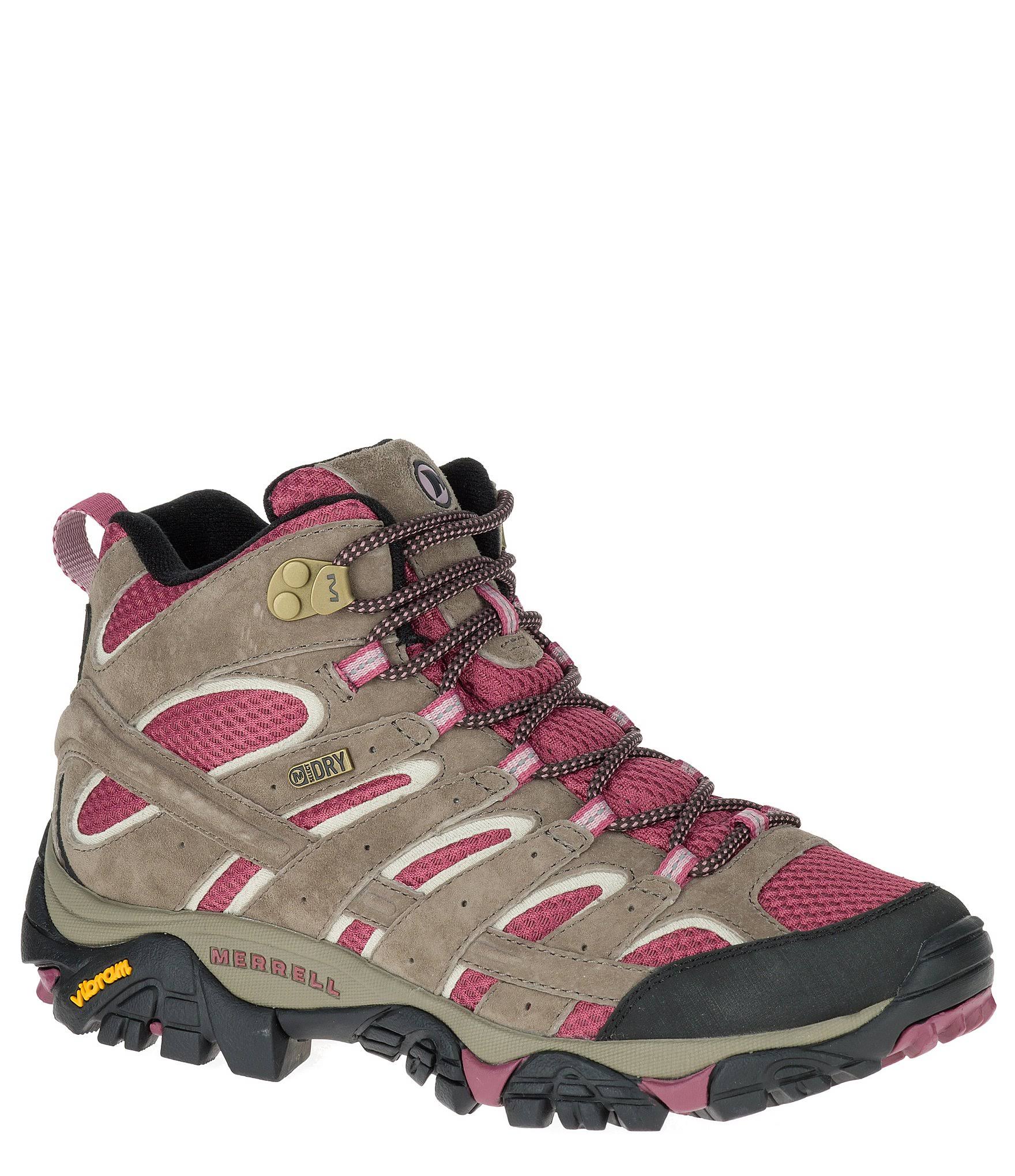 Merrell Women's Moab 2 Mid Waterproof Hiking Boot, Boulder/Blush, Z0GRDV2Y_1XIAB