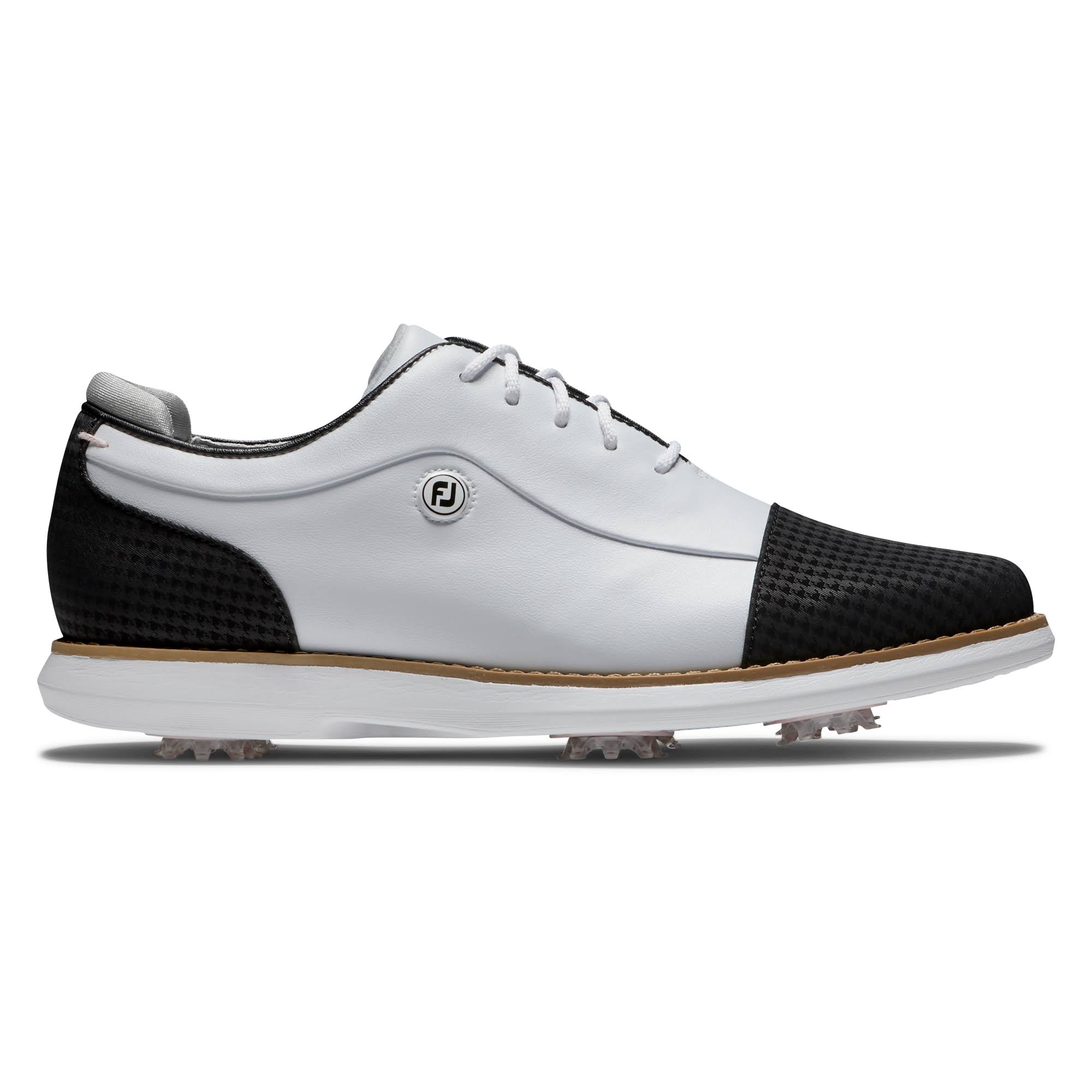 Footjoy Women's Traditions Cap Toe Golf Shoes White/Black M 8.KUOACG3W_PZOSO