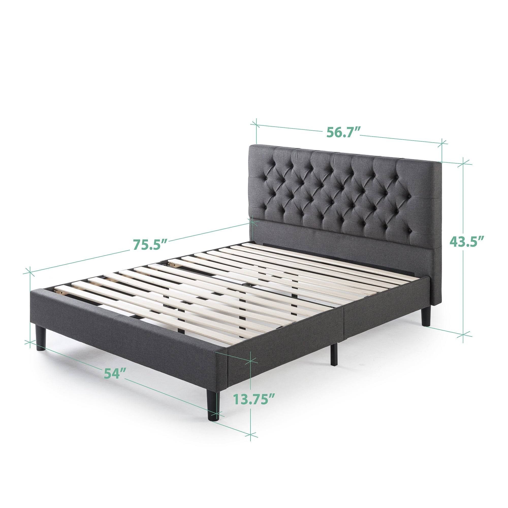 Misty Upholstered Platform Bed Frame | Zinus Queen / ORHVXKNS_BCZNG