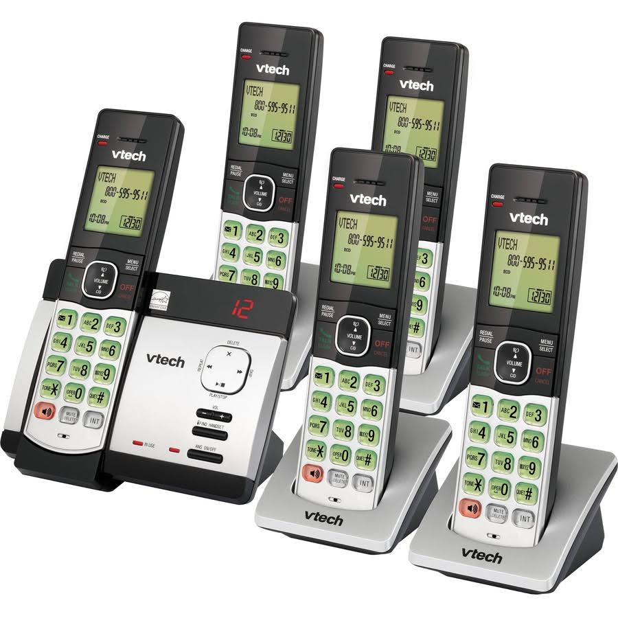 Vtech Cs5129-5 5-Handset Dect 6.0 Cordless Phone System With Digital Answering System, 80-0200-DV4D2AQ5_3HEBF
