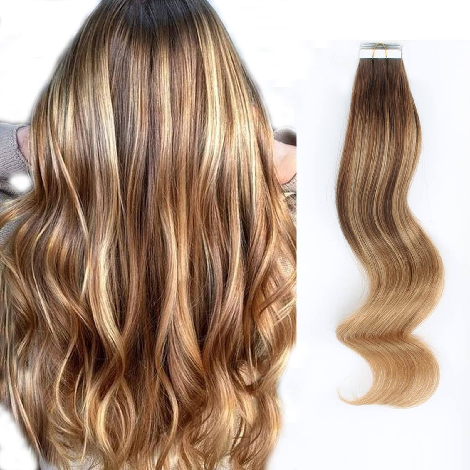 Abh Amazingbeauty Hair Sun-Kissed Human Hair Tape Extensions Balayage INGNGBAK_YWN7C