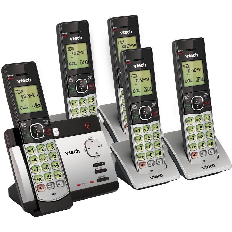 Vtech Cs5129-5 5-Handset Dect 6.0 Cordless Phone System With Digital Answering System, 80-0200-DV4D2AQ5_3HEBF