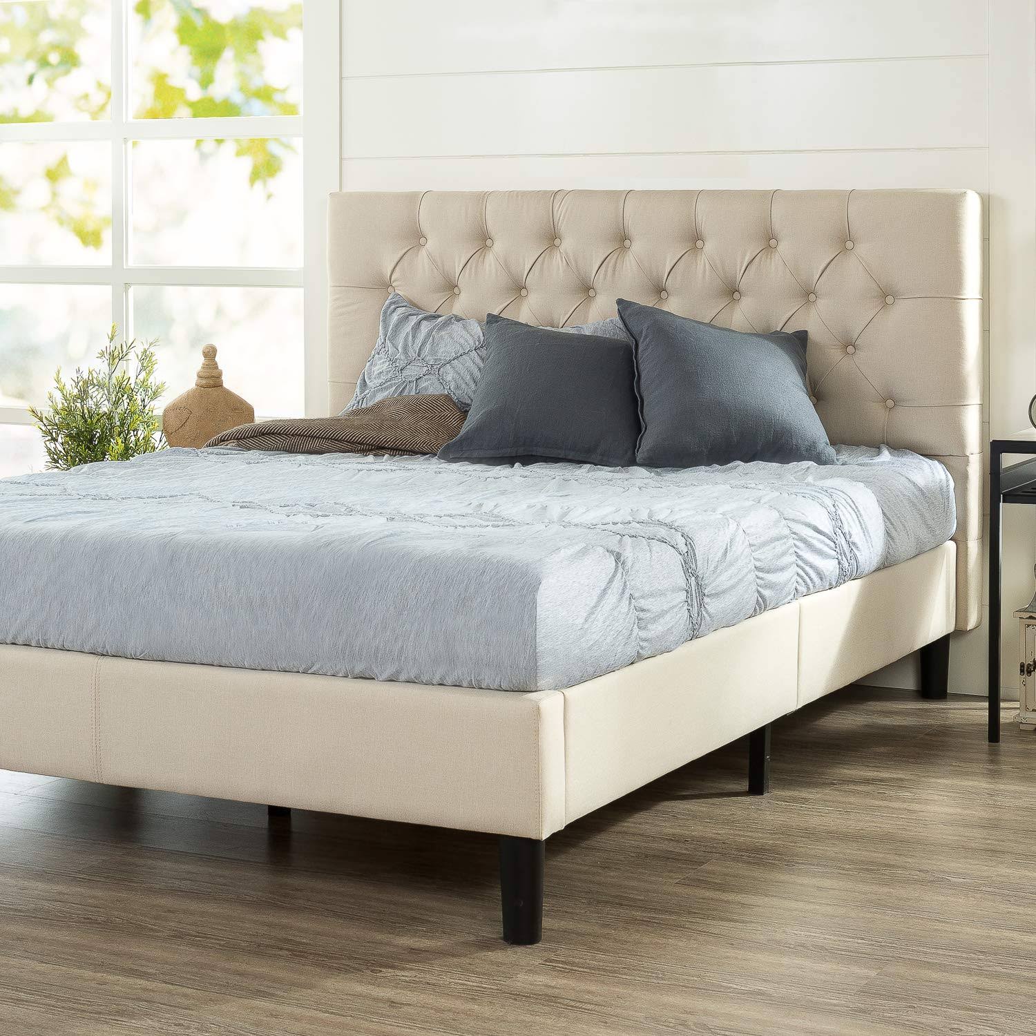 Misty Upholstered Platform Bed Frame | Zinus Queen / ORHVXKNS_BCZNG