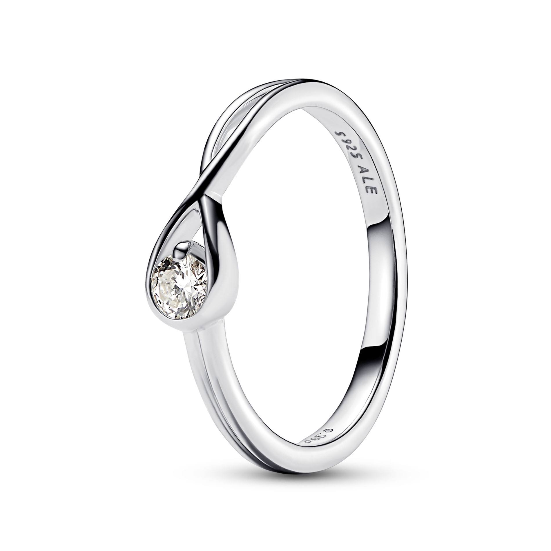 Pandora Women's Brilliance 0.15ct Lab-Created Diamond Sterling Silver Ring - Size CJQQJ6PR_UFKRN