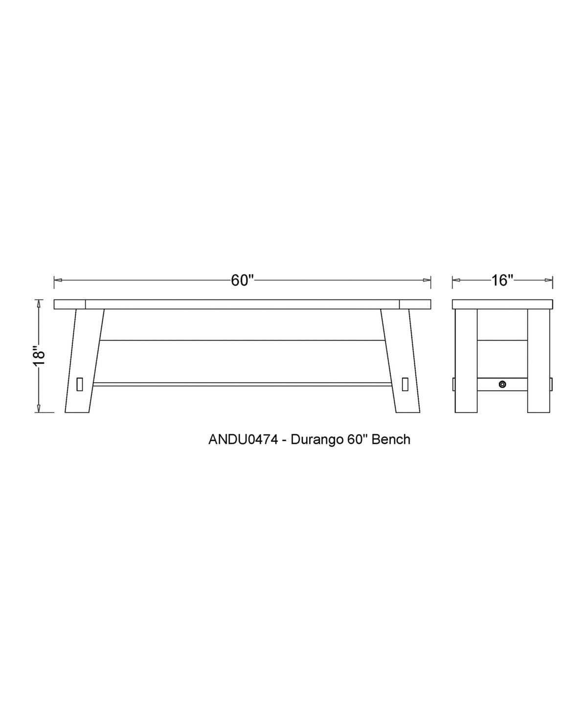 Alaterre Furniture Durango 60L Wood Entryway/Dining V1BWVB5I_LLNQT