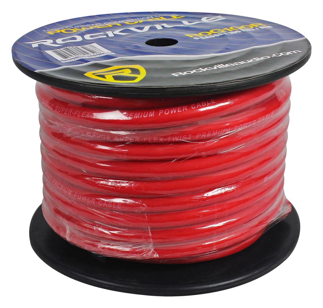 Rockville R0g100 Red 0 Gauge Awg 100 Foot Spool Car Amp Power/BRE3XKXV_4RDLR