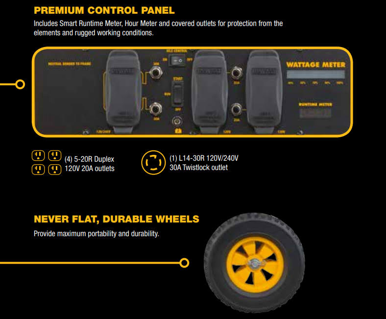 Dewalt 7,000-Watt Gasoline Powered Electric Start Portable ZCRHI3MP_3KNII