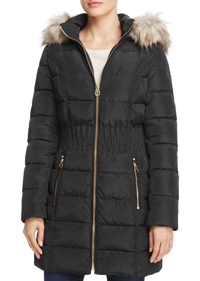 Laundry By Shelli Segal Faux-Fur-Trim Puffer Coat - Black QO8QE9RG_TGX7A