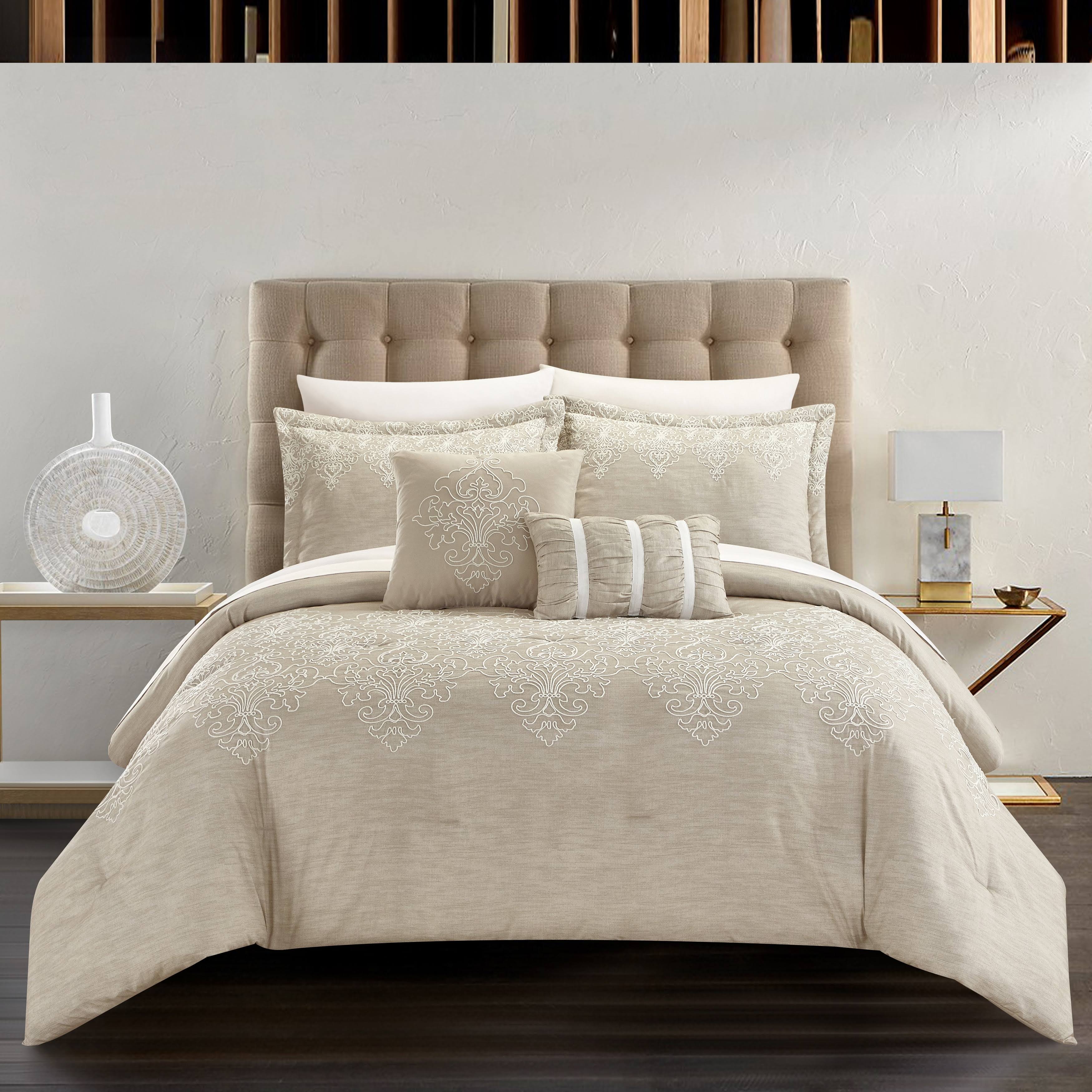Chic Home Yasmine 5-Piece Embroidered Comforter Set, King, Q8UOL7MJ_K8G1E