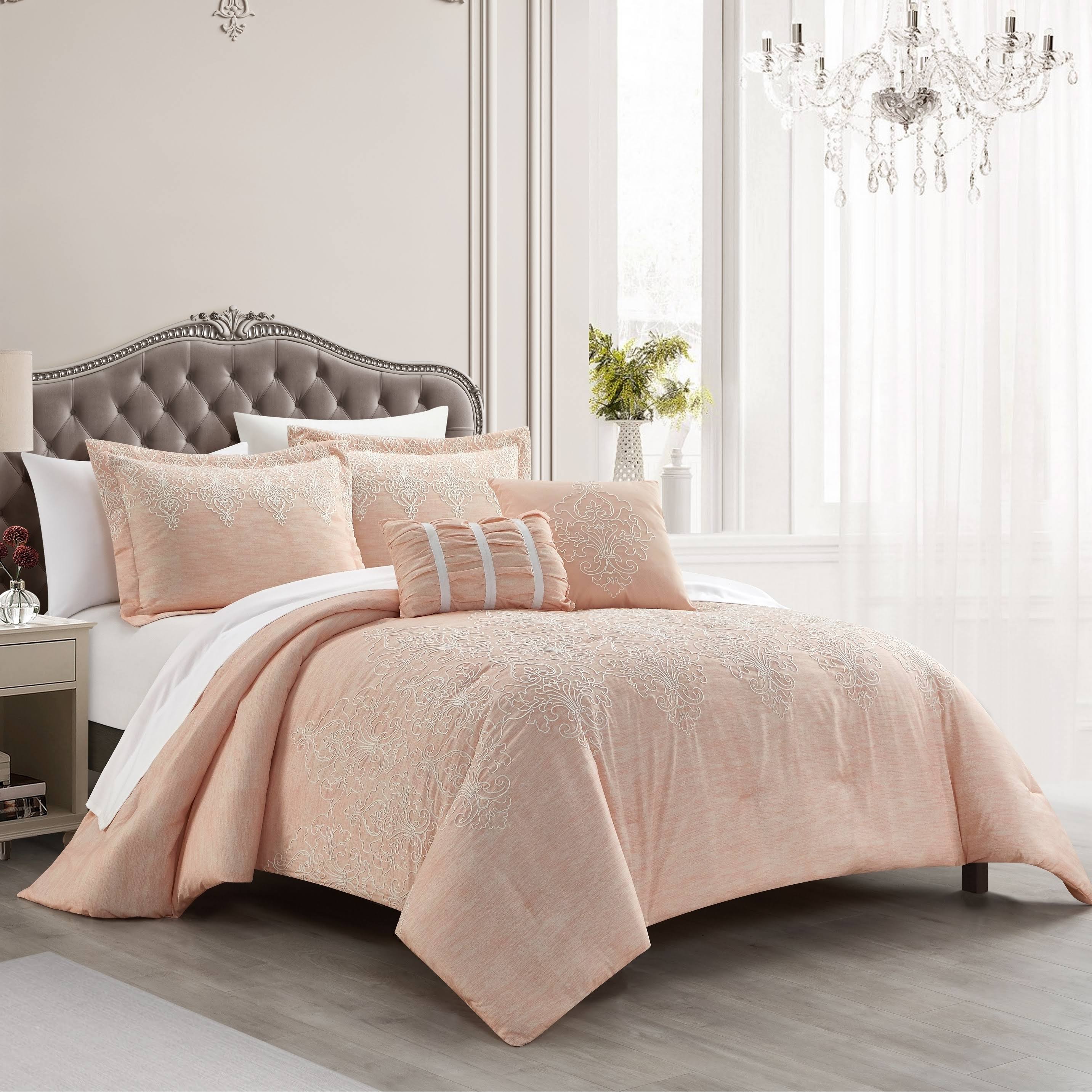 Chic Home Yasmine 5-Piece Embroidered Comforter Set, King, Q8UOL7MJ_K8G1E