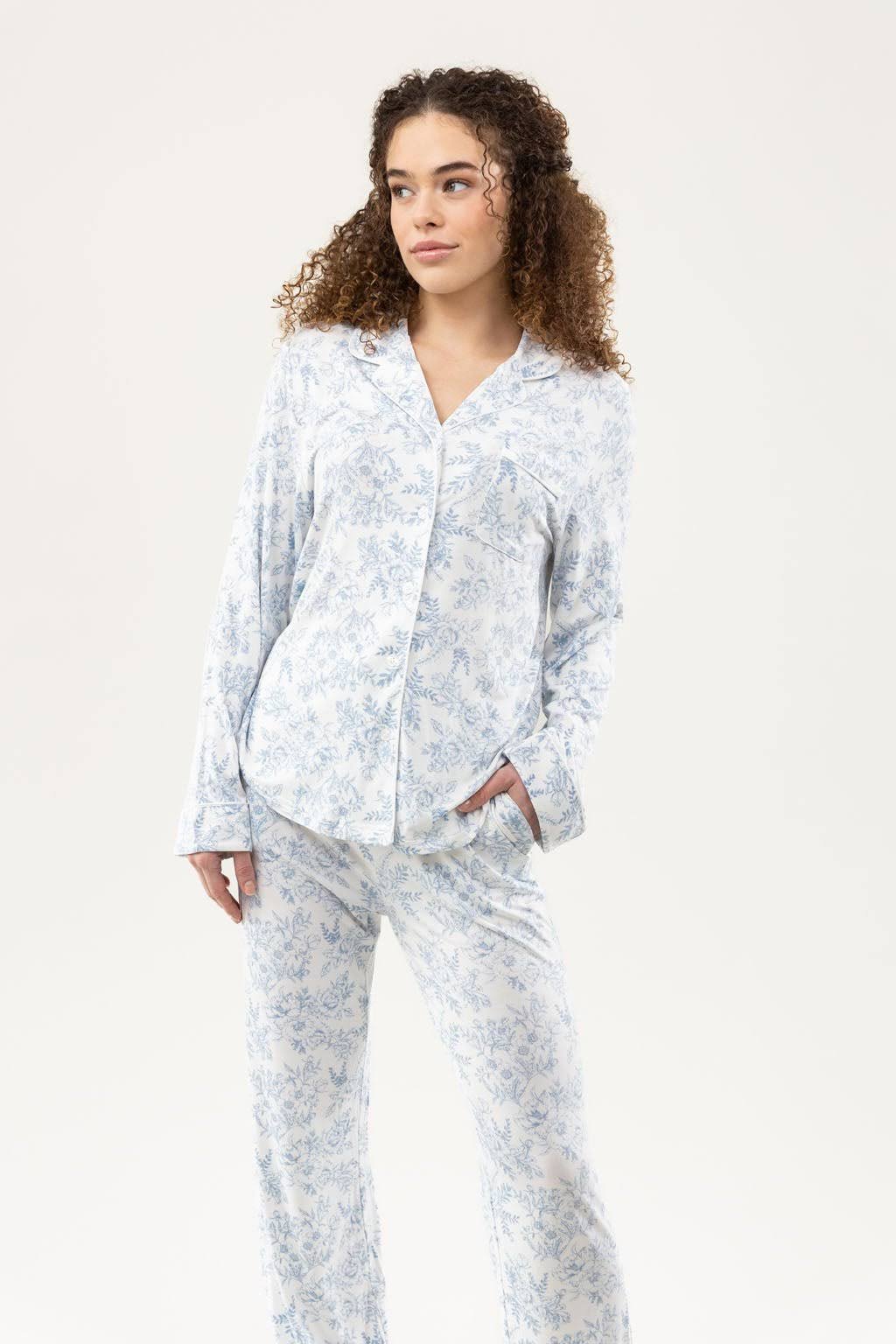 Cozy Earth Women's Long Sleeve Bamboo Pajama Top In Stretch-EB6M1IZ3_DWO6W