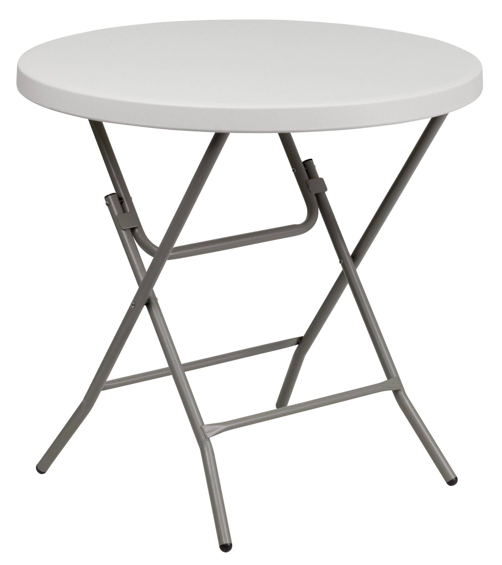 Flash Furniture Plastic Folding Table: Granite White, Round, YTO4D4ED_KBLNT