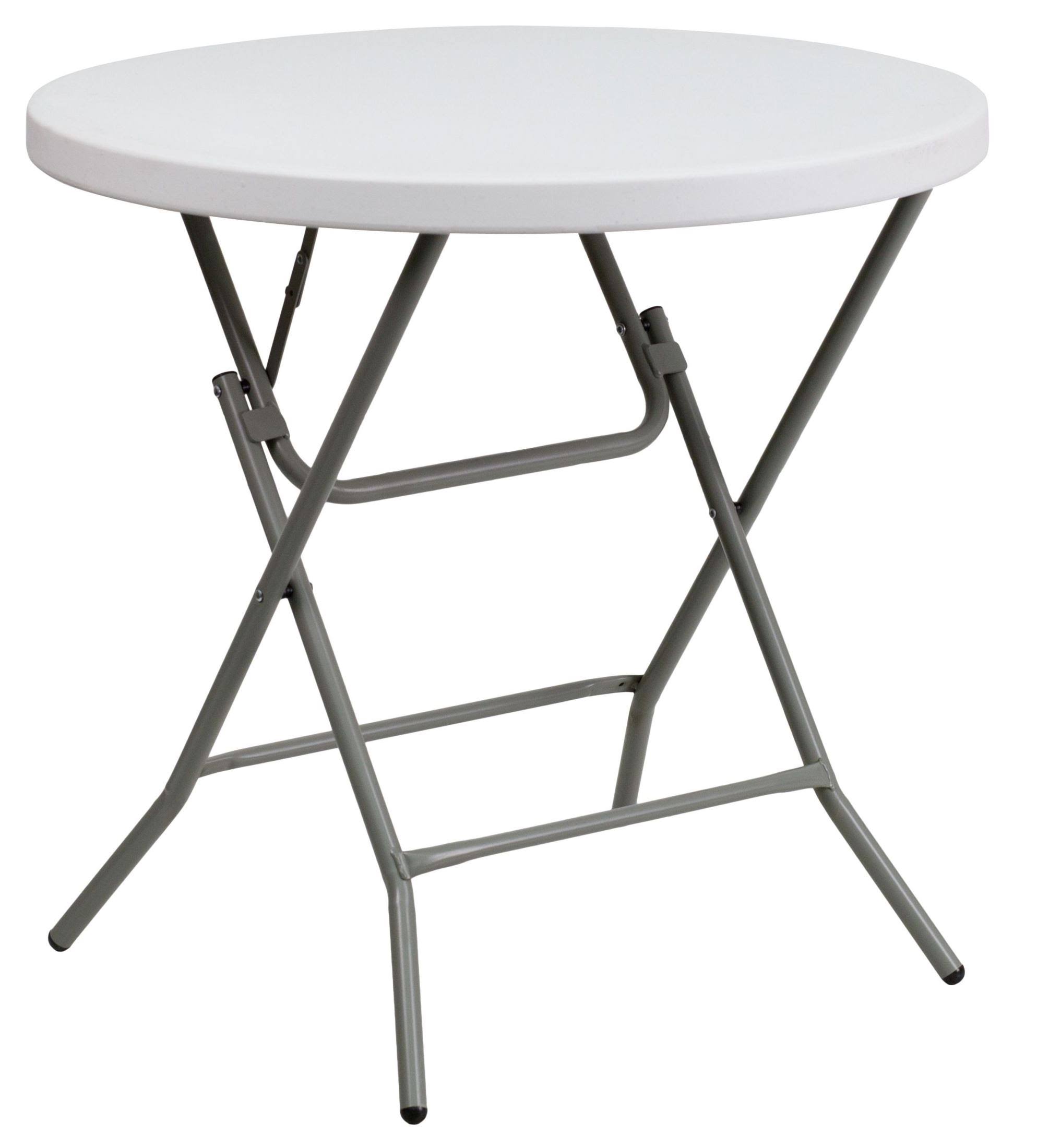 Flash Furniture Plastic Folding Table: Granite White, Round, YTO4D4ED_KBLNT