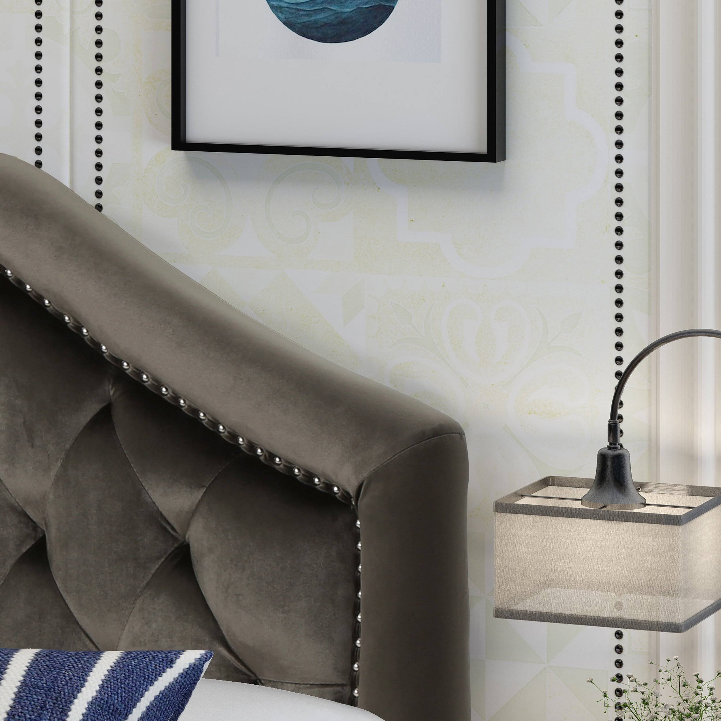 Christopher Knight Home 303586 Killian Velvet Headboard, Queen / Full, Grey / VWMASZGG_RZXEY
