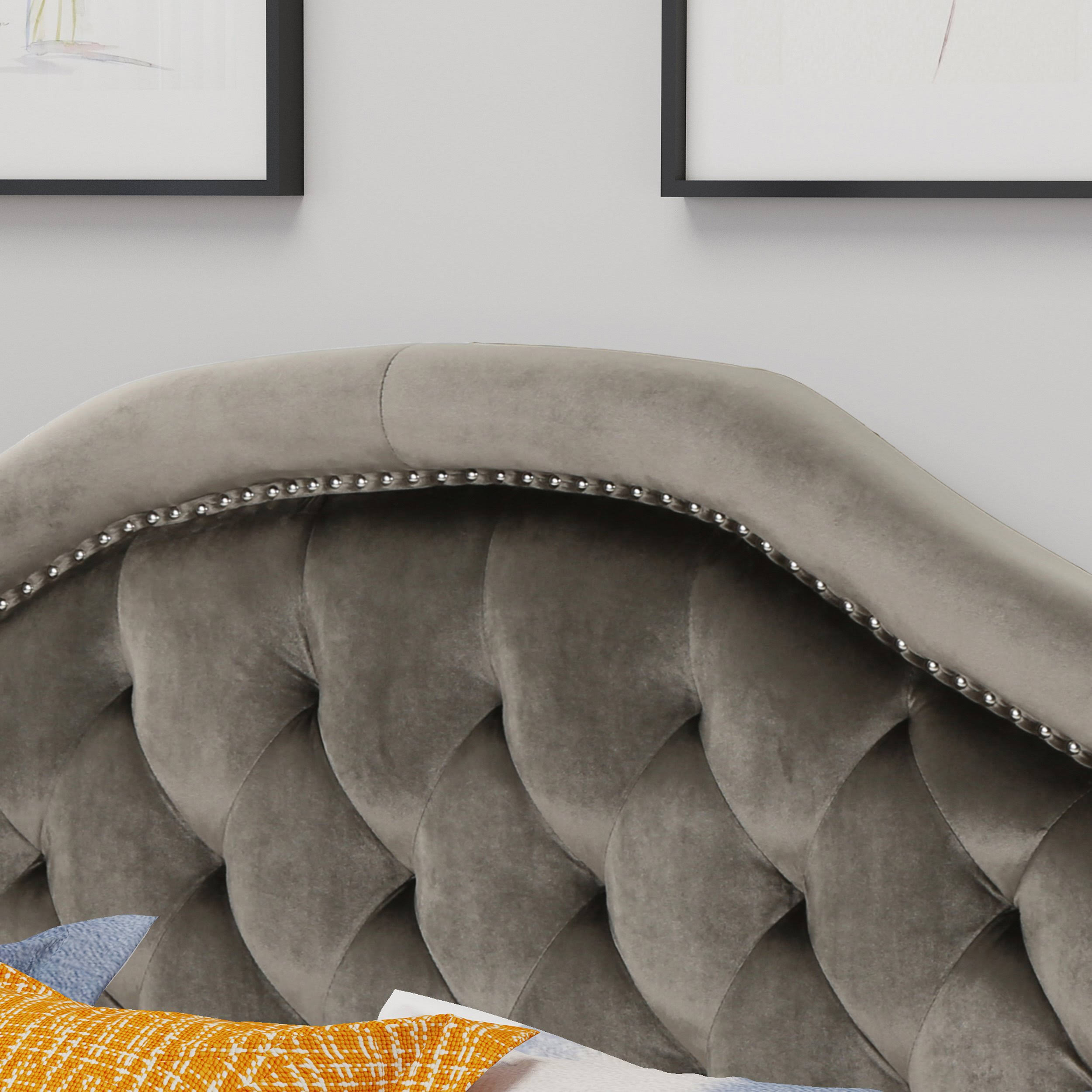 Christopher Knight Home 303586 Killian Velvet Headboard, Queen / Full, Grey / VWMASZGG_RZXEY