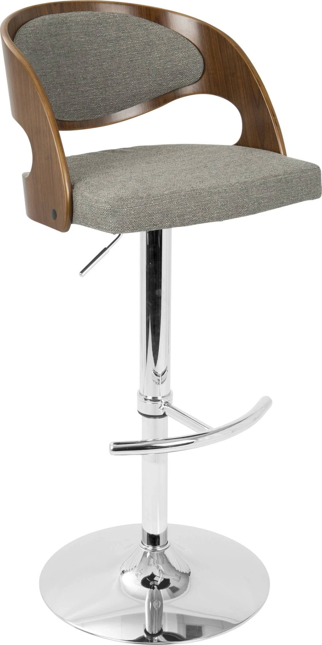 Lumisource Pino Mid-Century Modern Adjustable Barstool With Swivel Walnut 8QPC5HPD_S0RAS