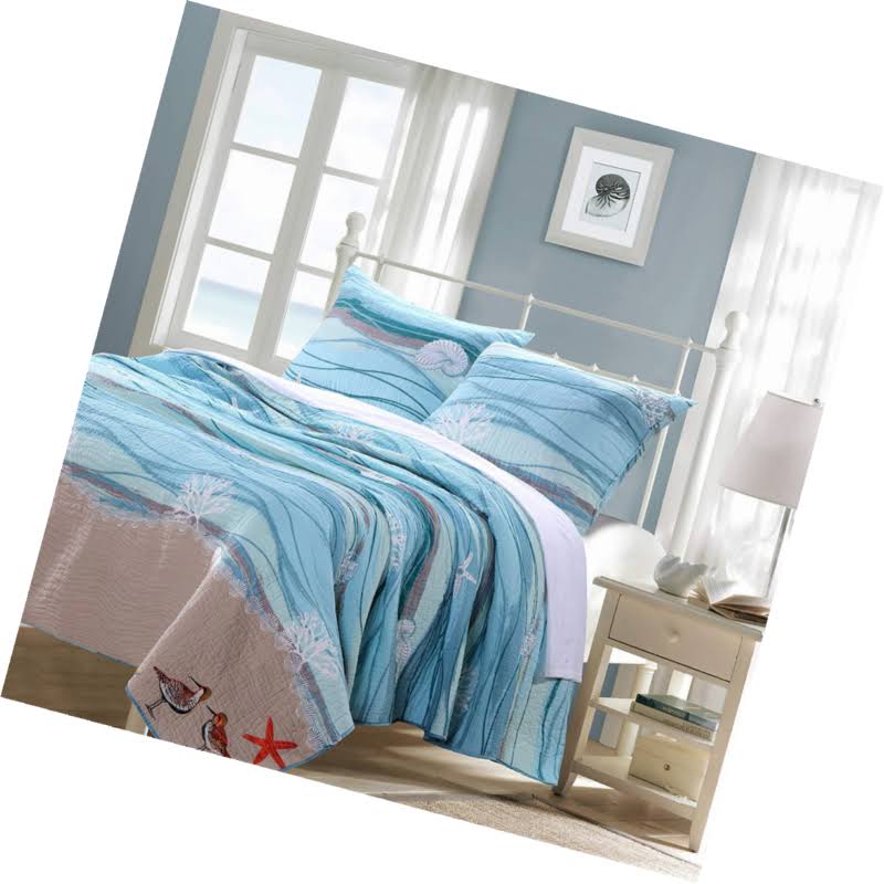 Greenland Home 3 Piece Maui Quilt Set, 4SHOHWLX_UAHN0