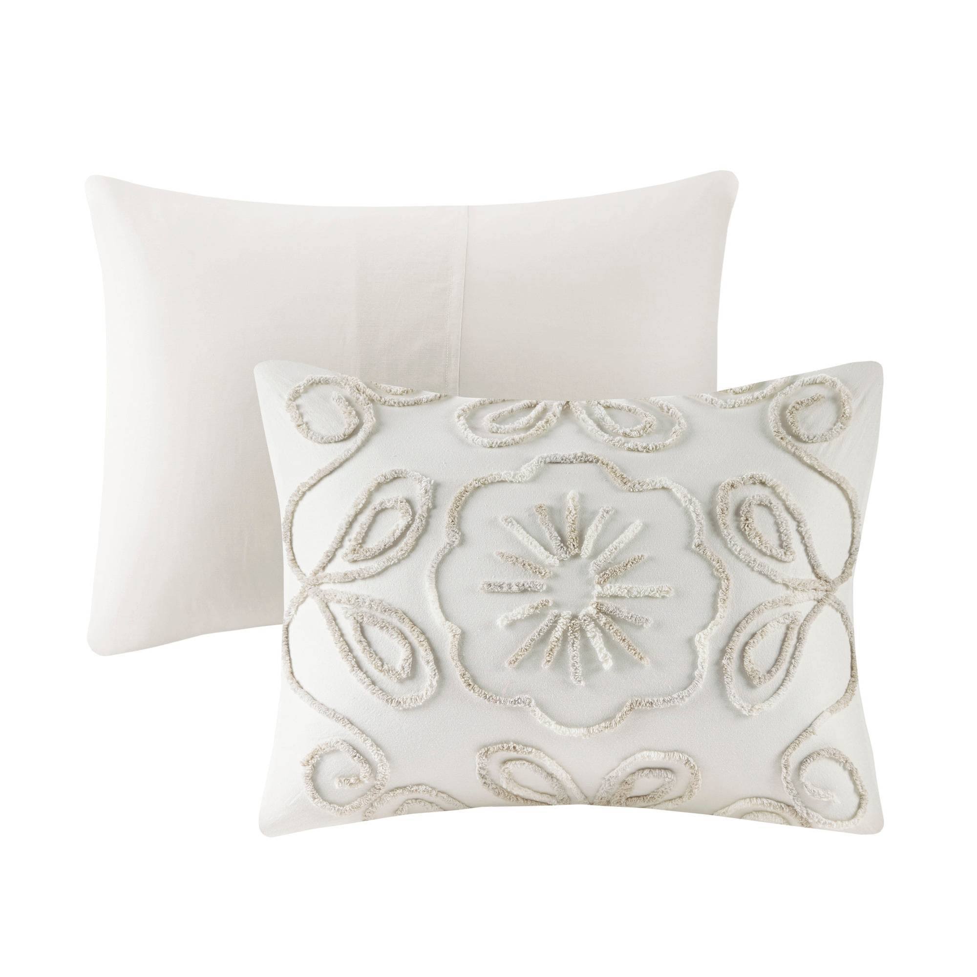 Madison Park - Violette 3 Piece Tufted Cotton Chenille Coverlet Set - Ivory/Taupe - King/Cal LYAI9FY1_Y47B1